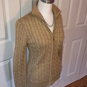 Ralph Lauren Full ZIP Metallic Sweater